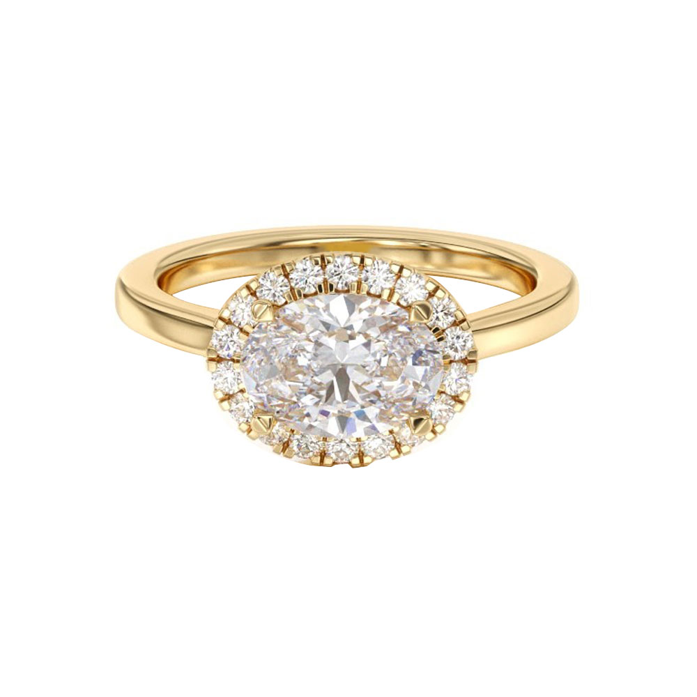 Lab Halo Diamond Engagement Ring | Temple & Grace UK