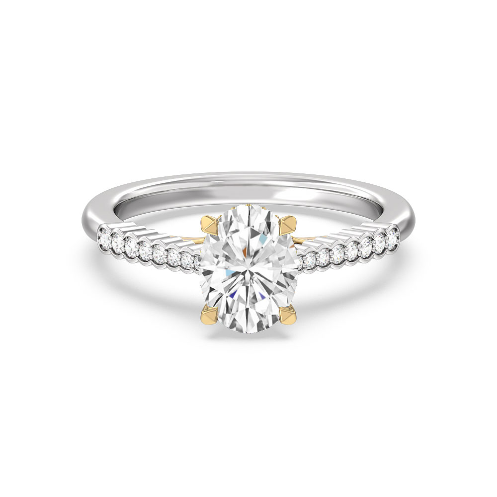 Oval engagement rings deals cathedral setting